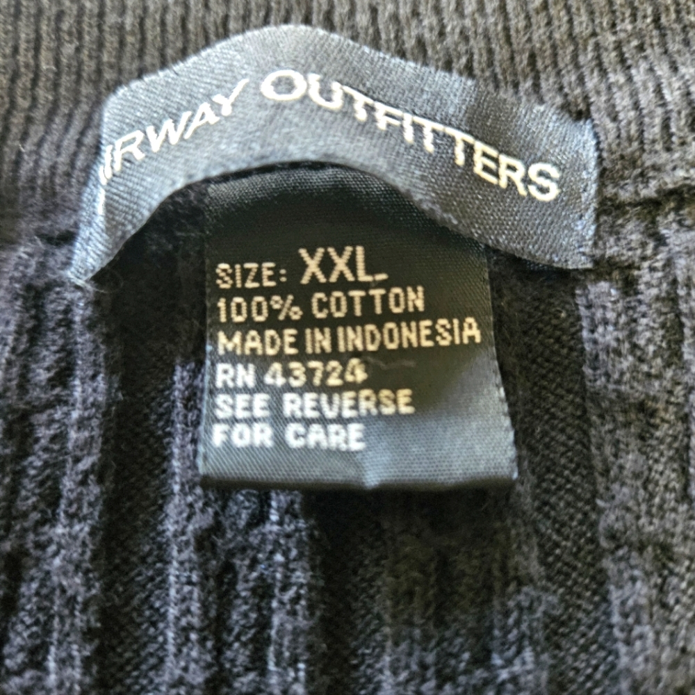 Fairway Outfitters‎ XXL Mens Black Cable Knit V Neck Golf Vest Logo Cotton - Picture 6 of 6